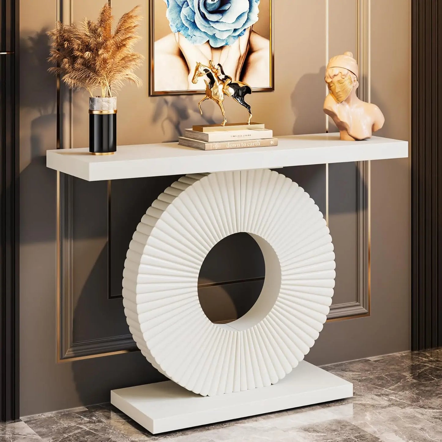 Little Tree Modern Console Table With Geometric Base