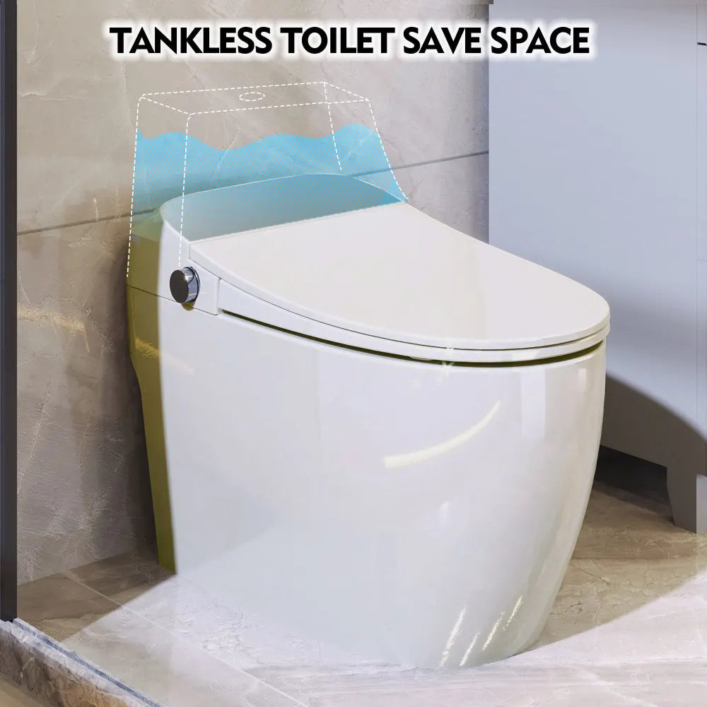 Heated Seat Smart Toilet One Piece Automatic Flush Foot Sensor