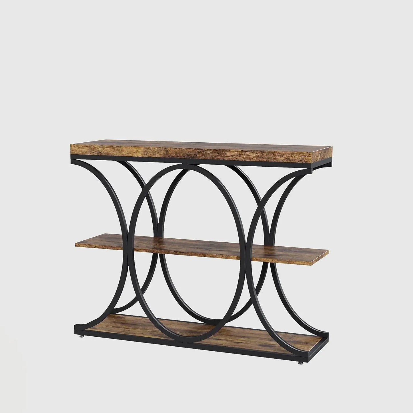 HiMISS Console Table Entryway With Metal Frame And Storage Shelves
