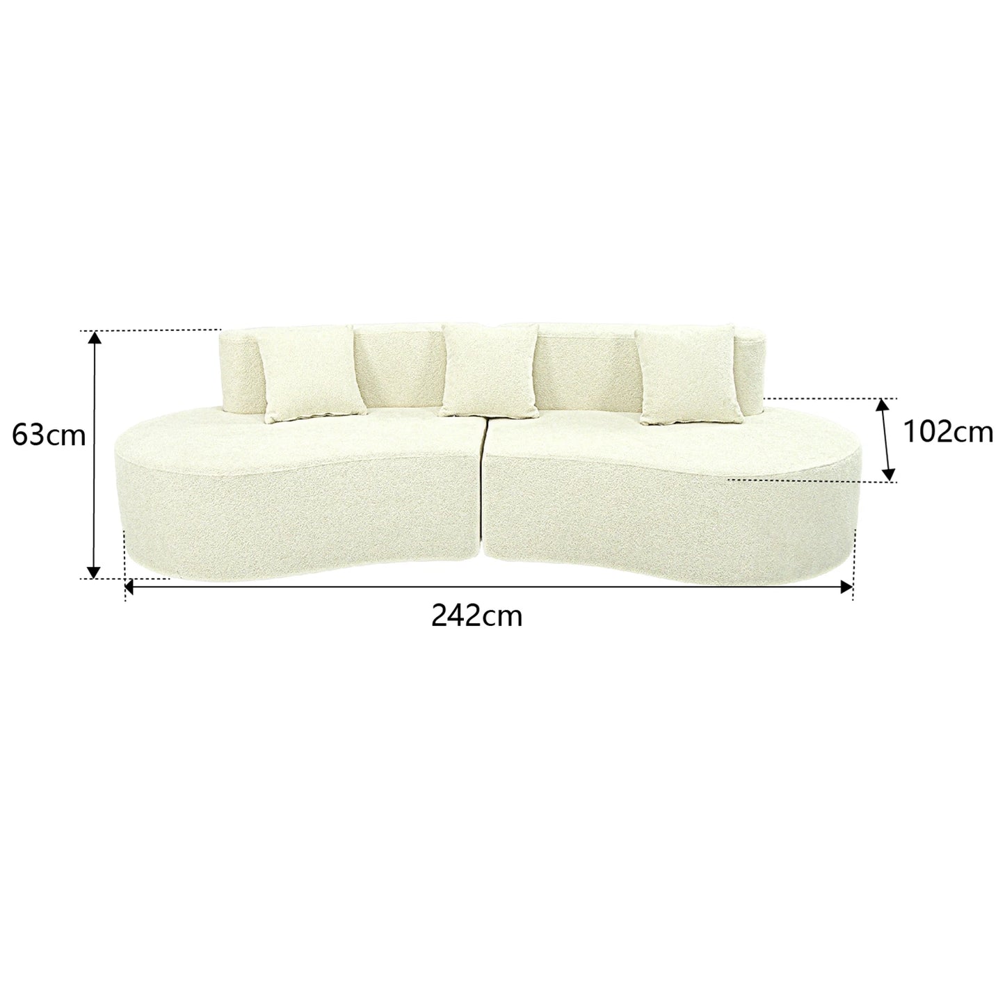 Curved Half Moon Modular Sectional Sofa Living Room