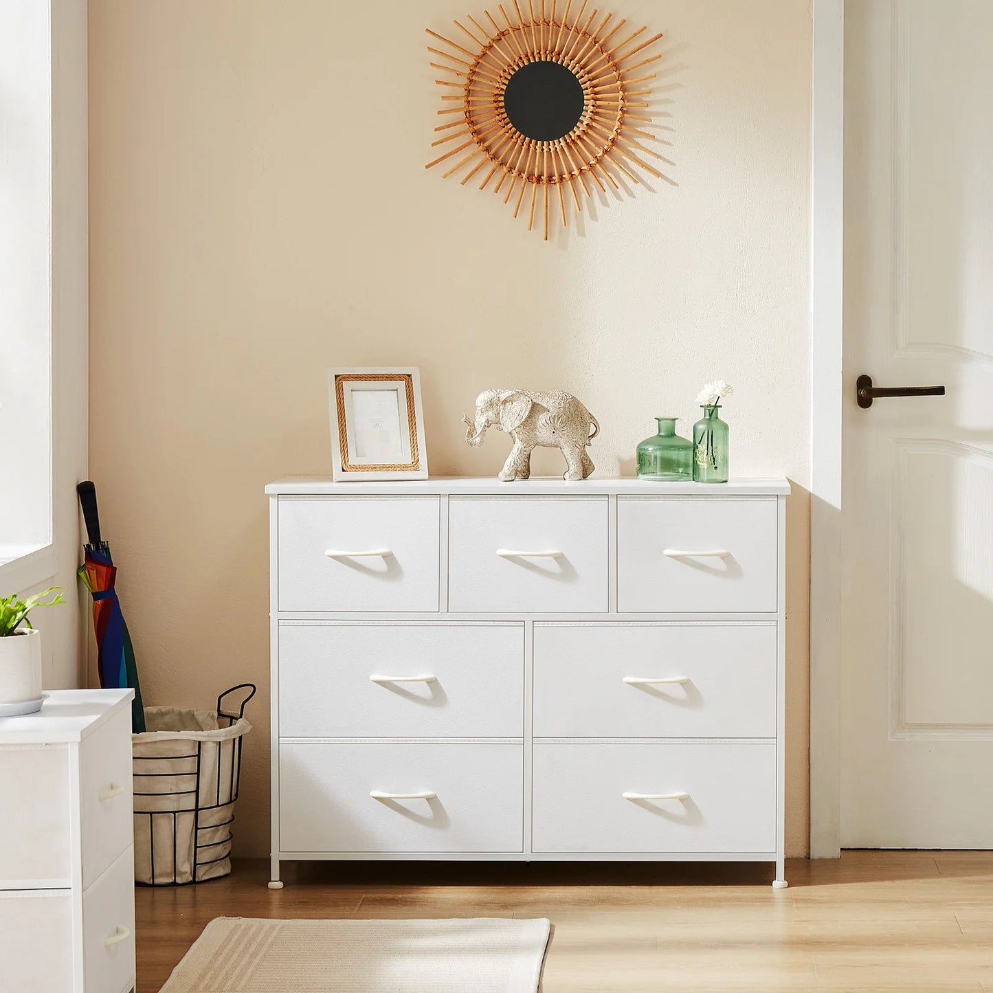 JHK Dresser With 7 Fabric Drawers Organizer Closet Chest