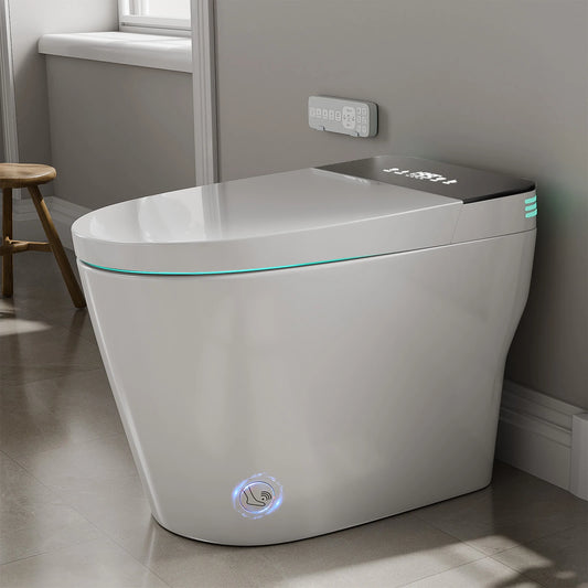 Smart Toilet With BuiltIn Bidet Auto Open Close Dual Flush Heated Seat