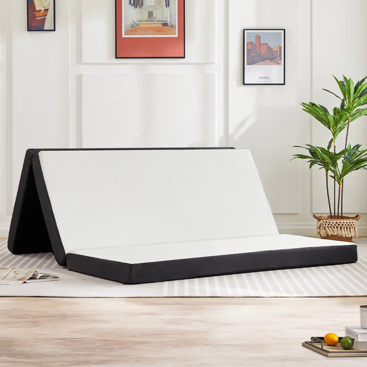 JHK Tri-Fold Memory Foam Mattress With Collapsible Washable Cover Portable Bed