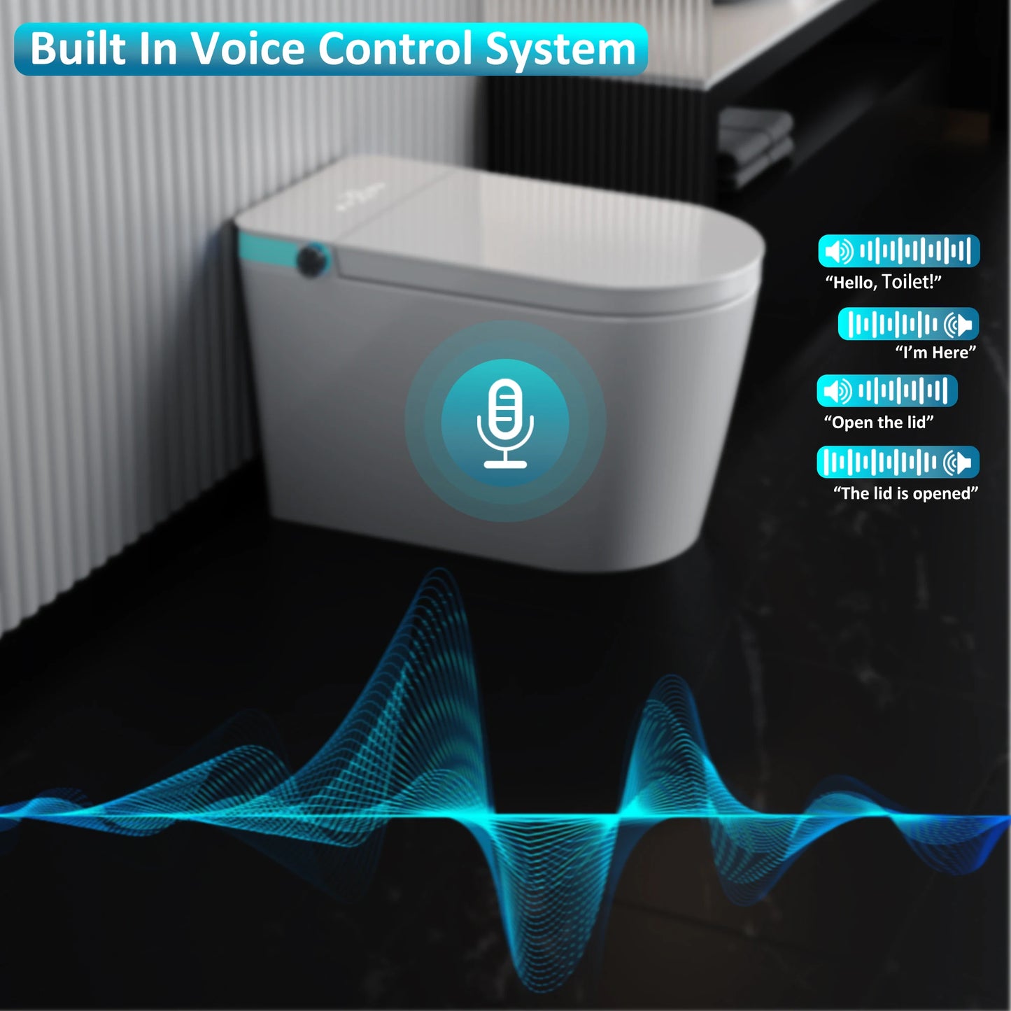 Smart Toilet With Built In Bidet And Heated Seat Dryer
