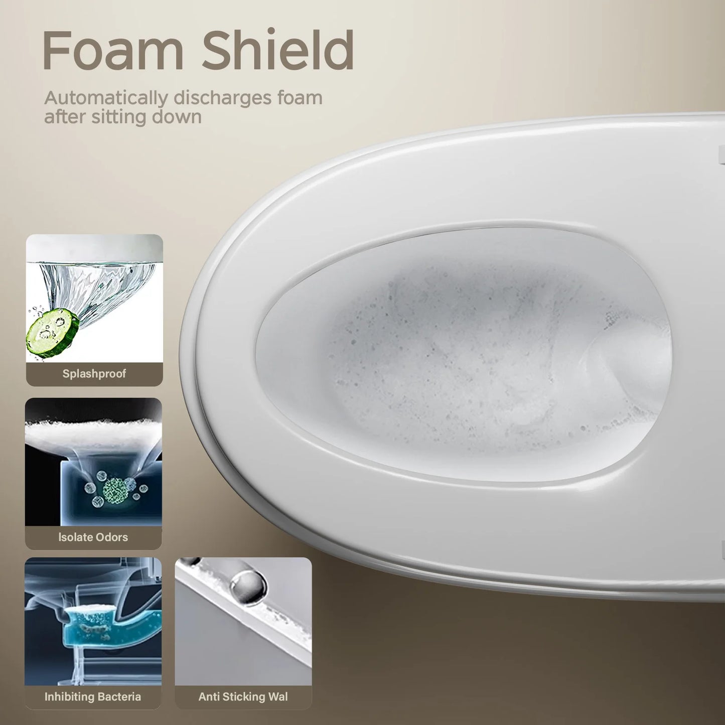 Smart Toilet With BuiltIn Bidet Auto Open Close Dual Flush Heated Seat