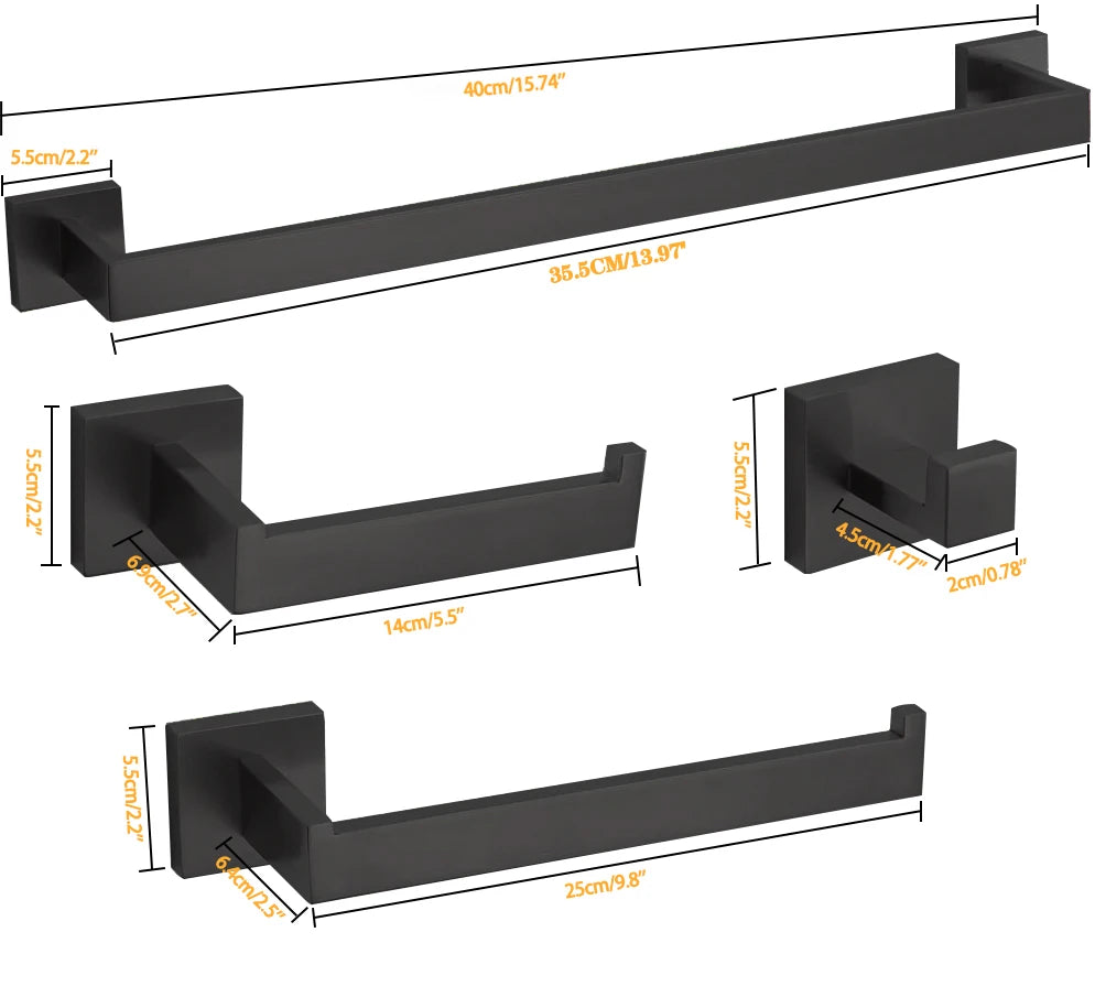 DQOK Bathroom Hardware Set Brushed Stainless Steel Bath Accessories
