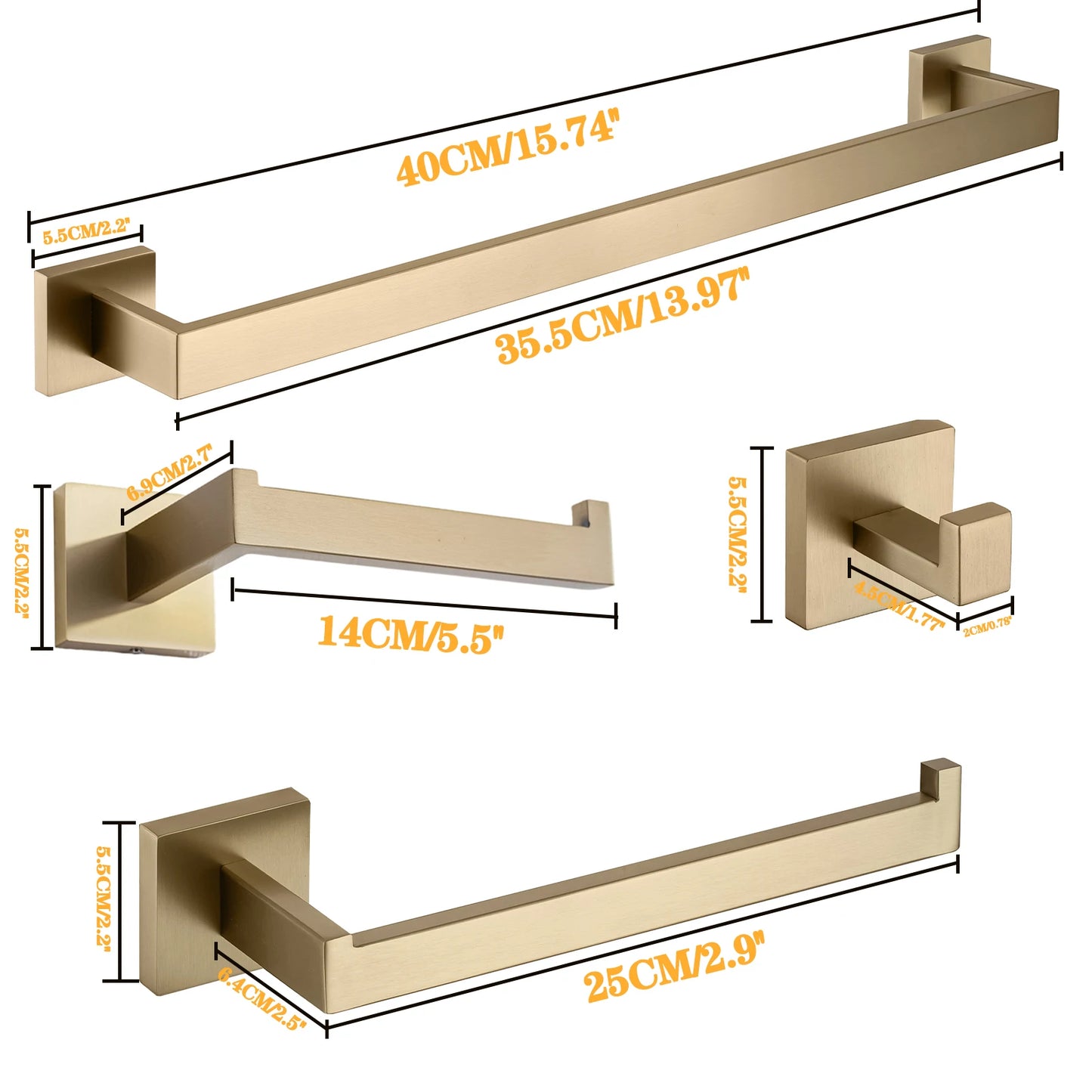 DQOK Bathroom Hardware Set Brushed Stainless Steel Bath Accessories