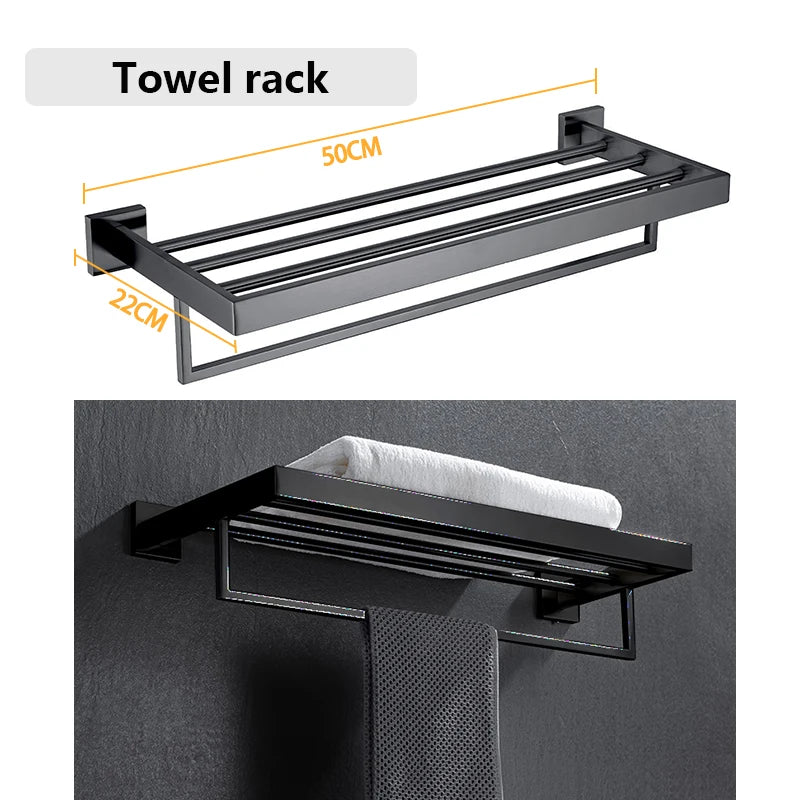 DQOK Bathroom Hardware Set Brushed Stainless Steel Bath Accessories