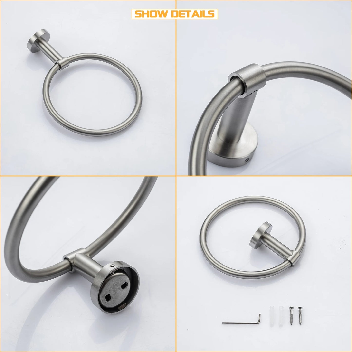 DQOK Bathroom Hardware Set Brushed Stainless Steel Bath Accessories