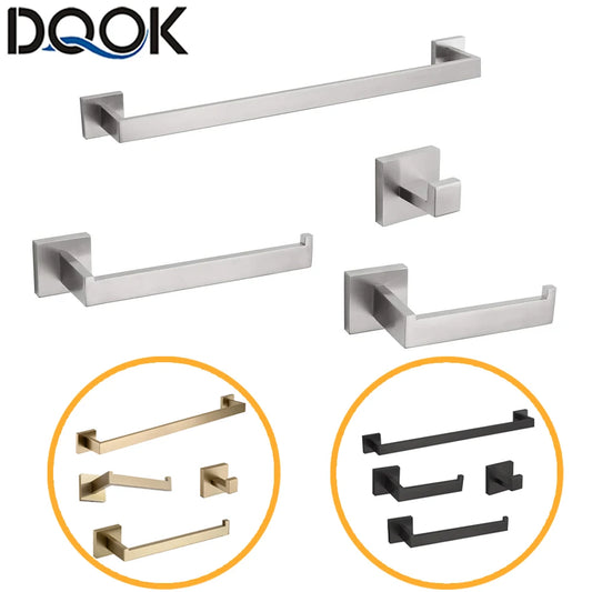 DQOK Bathroom Hardware Set Brushed Stainless Steel Bath Accessories