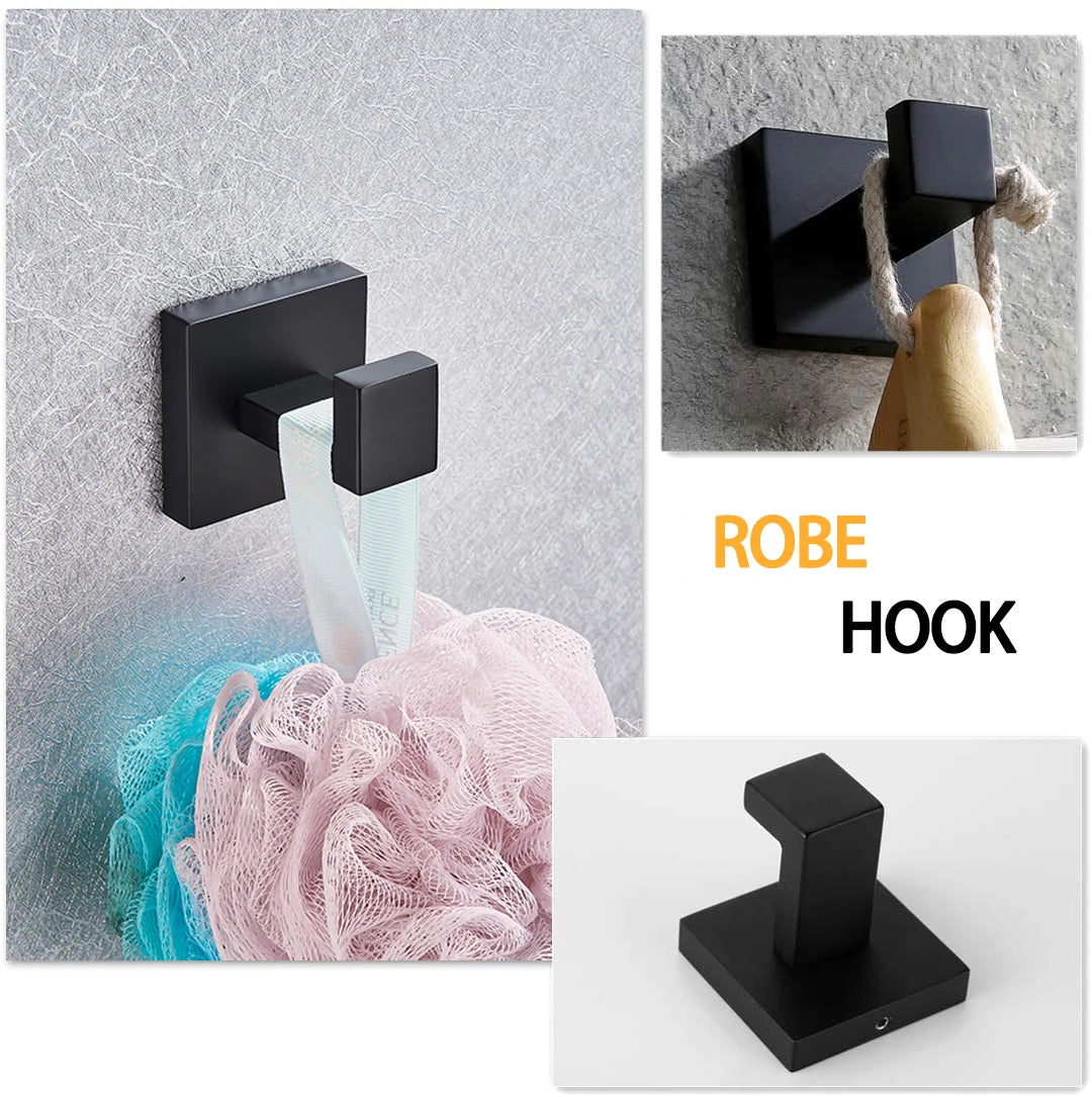 DQOK Bathroom Hardware Set Brushed Stainless Steel Bath Accessories