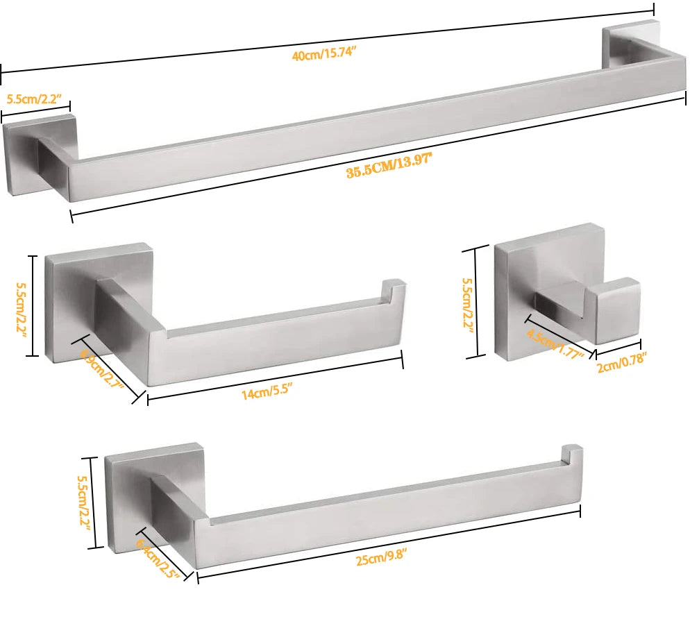 DQOK Bathroom Hardware Set Brushed Stainless Steel Bath Accessories
