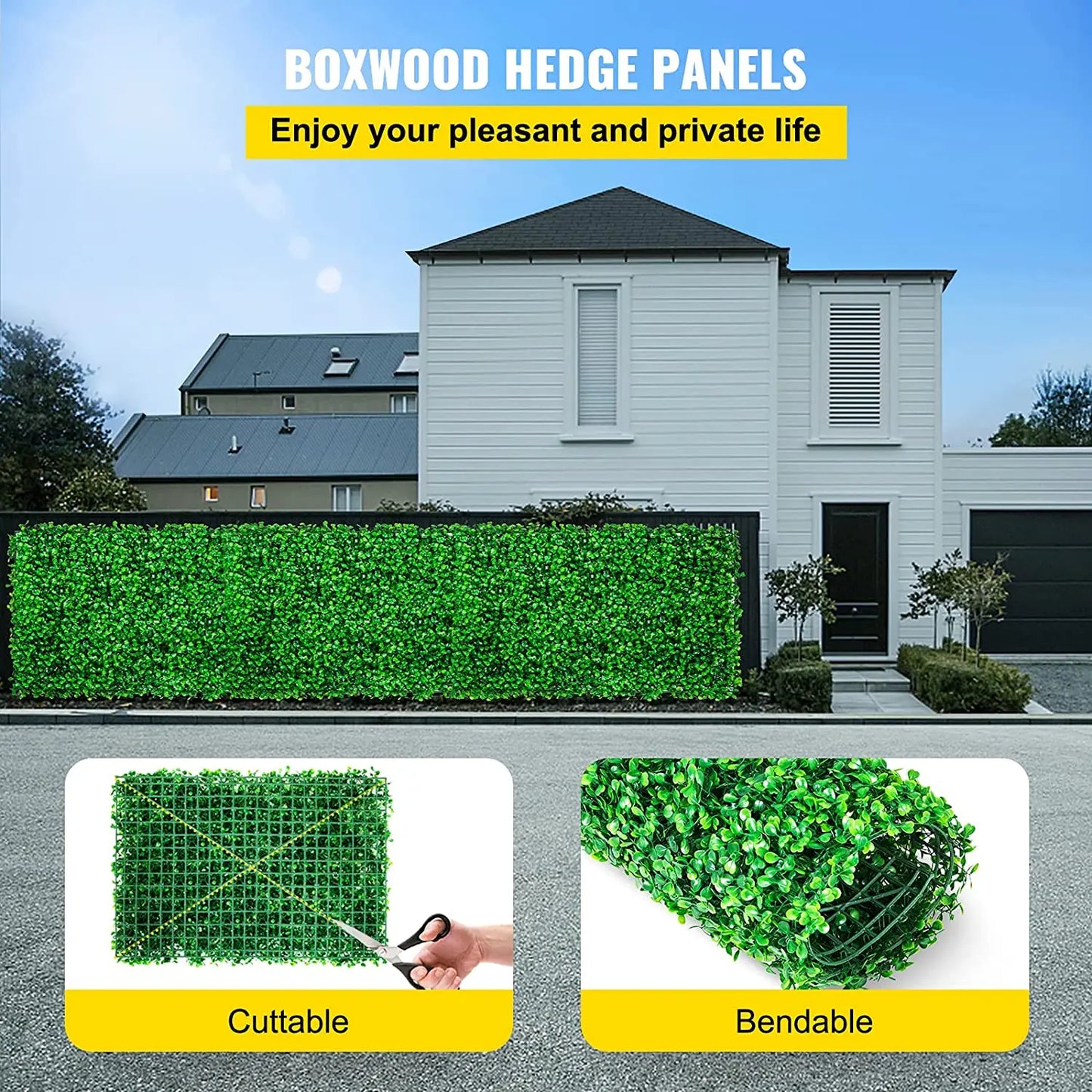 SucceBuy Boxwood Hedge Wall Panels Artificial Plant Decor