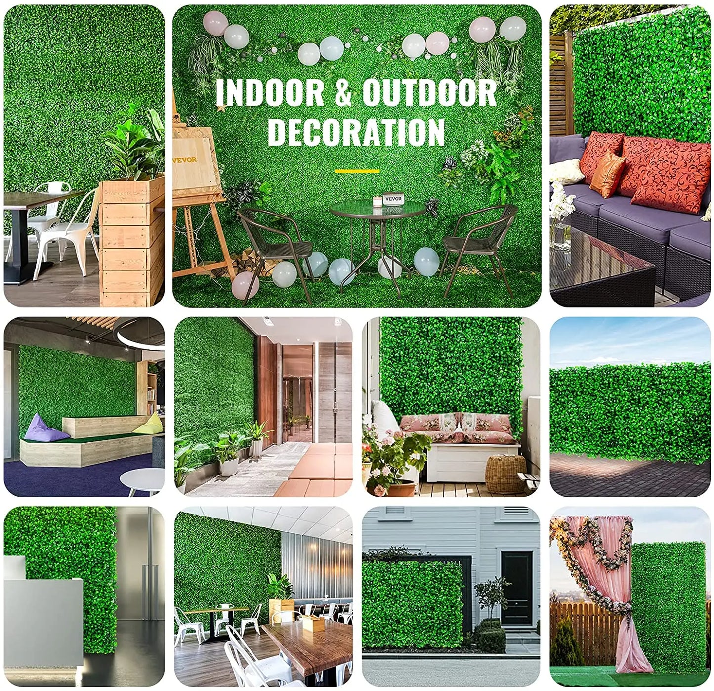 SucceBuy Boxwood Hedge Wall Panels Artificial Plant Decor