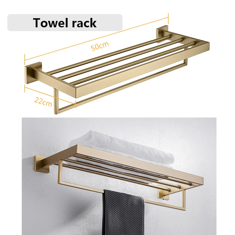 DQOK Bathroom Hardware Set Brushed Stainless Steel Bath Accessories