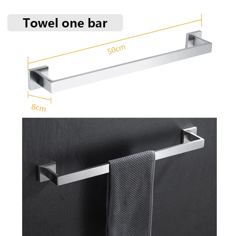 DQOK Bathroom Hardware Set Brushed Stainless Steel Bath Accessories