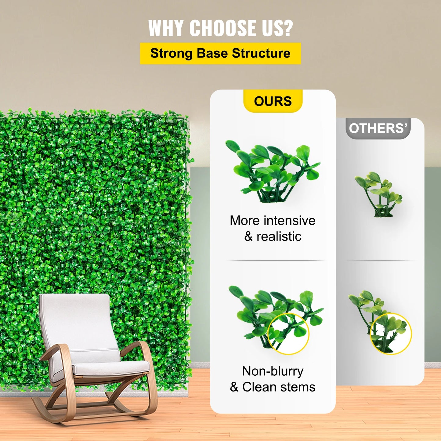 SucceBuy Boxwood Hedge Wall Panels Artificial Plant Decor