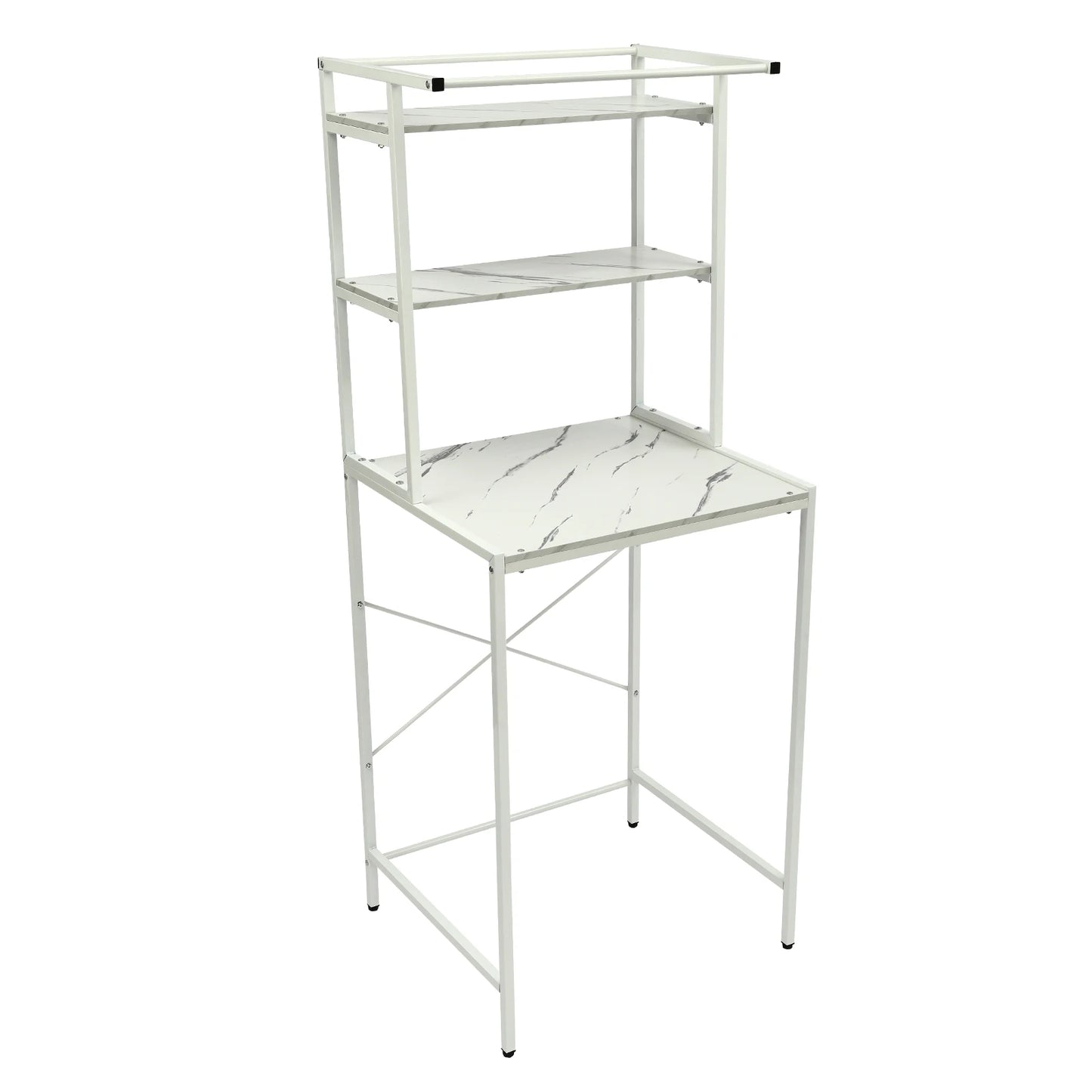 Triple Tier Washer And Dryer Shelf Cabinet Over Washing Machine