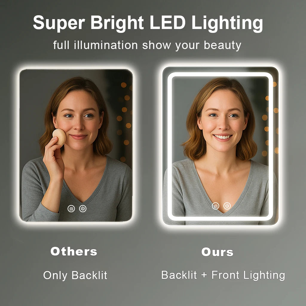 MYGIIVOVO Dimmable LED Backlit Fogless Bathroom Mirror Wall Mounted