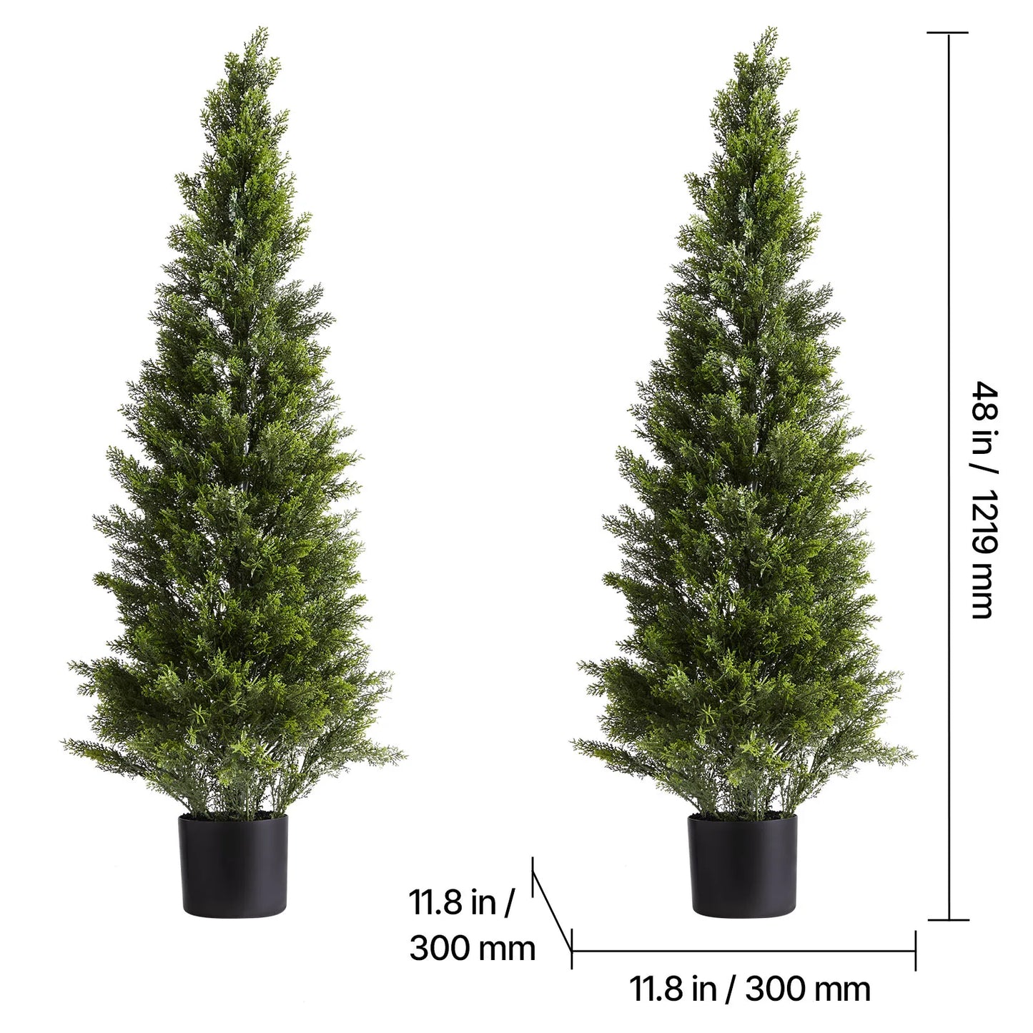 SucceBuy Artificial Topiary Cedar Trees Two Pack For Home Decor