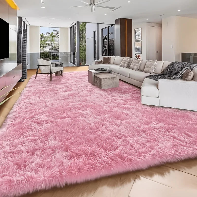 Luxurious Large Washable Shag Rug For Living Room TieDye Plush