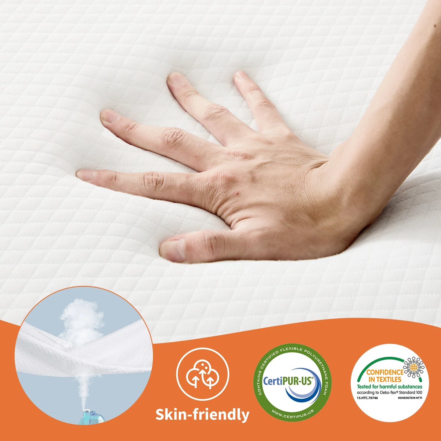 JHK Tri-Fold Memory Foam Mattress With Collapsible Washable Cover Portable Bed