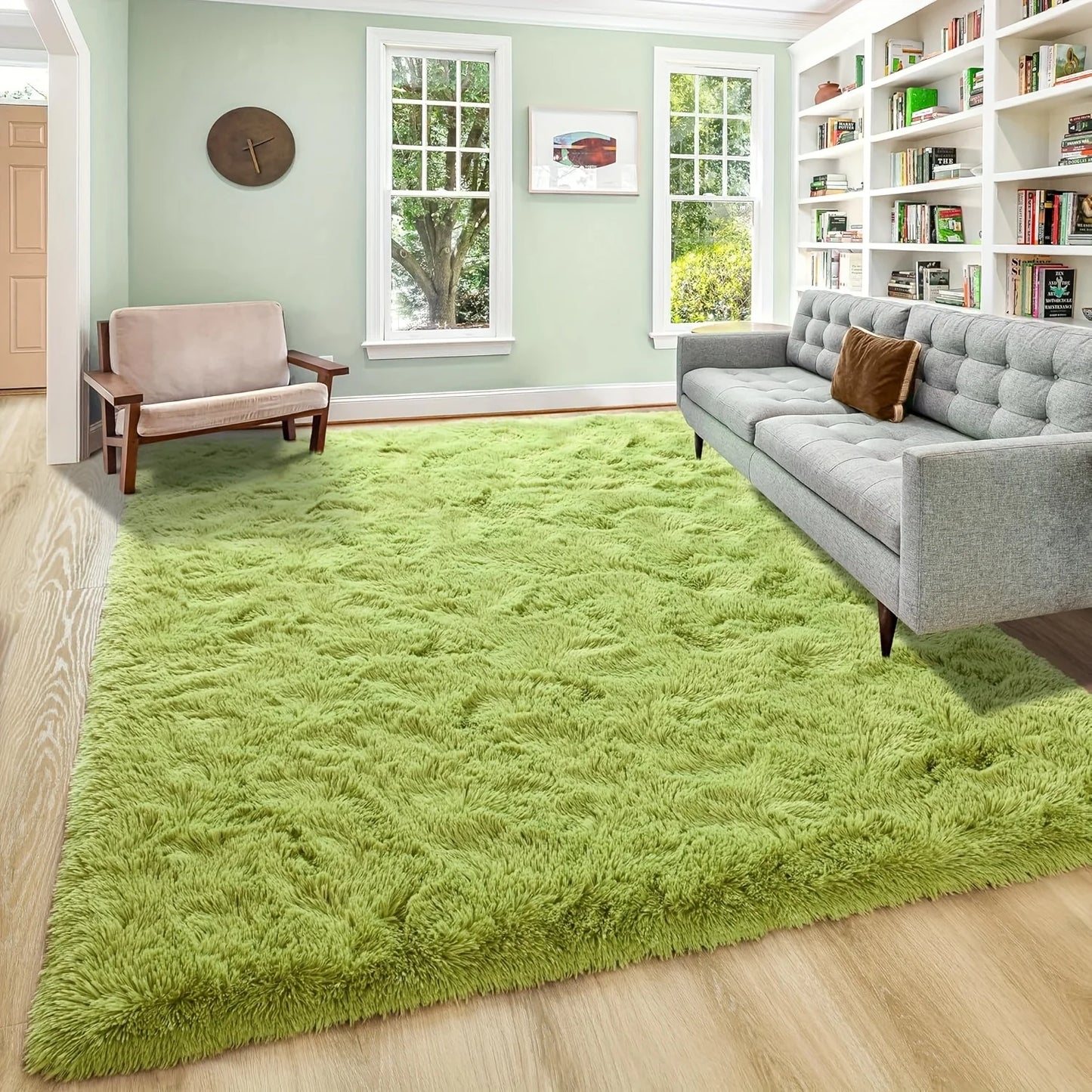 Luxurious Large Washable Shag Rug For Living Room TieDye Plush