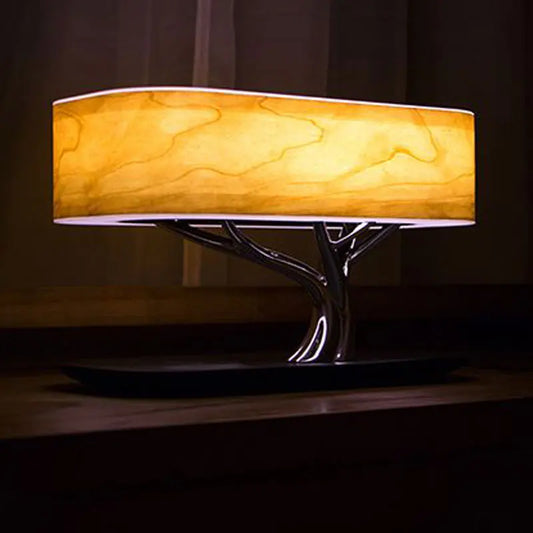 Wireless Charging Speaker Bedside Lamp With Ambient Light And Touch Control