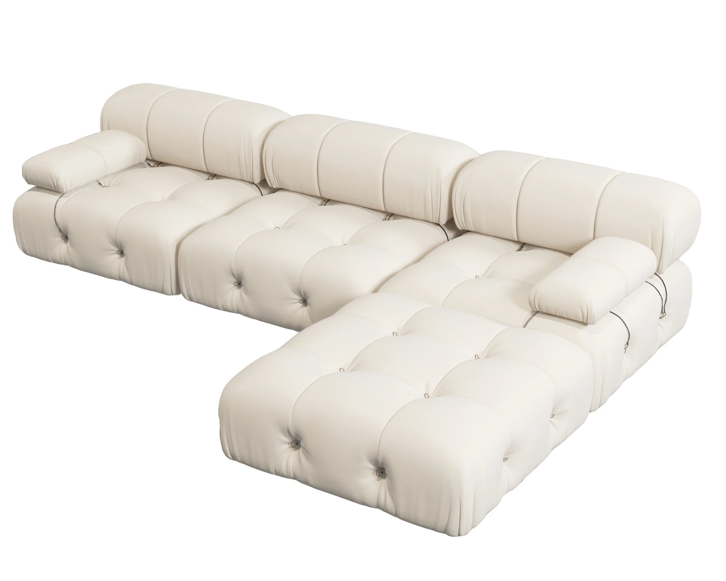 Sdorens Velvet L Shaped Sectional Sofa With Reversible Ottoman