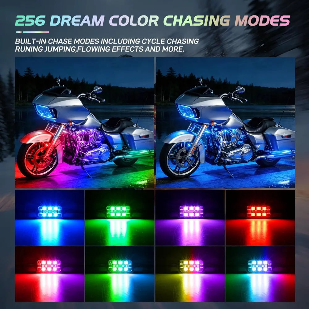 Nilight Motorcycle LED Strip Lights Kit with APP Remote Control