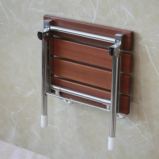 Folding Shower Seat Wall Mounted Solid Wood Fold Down Bench