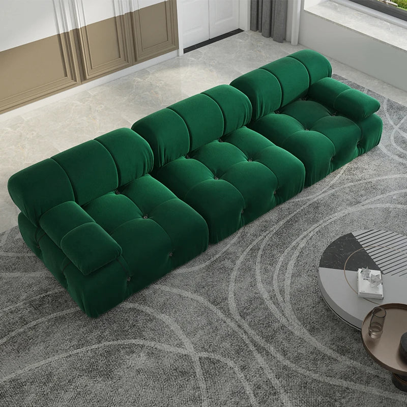 Sdorens Minimalist Modular Velvet Sectional Sofa Set For Living Room
