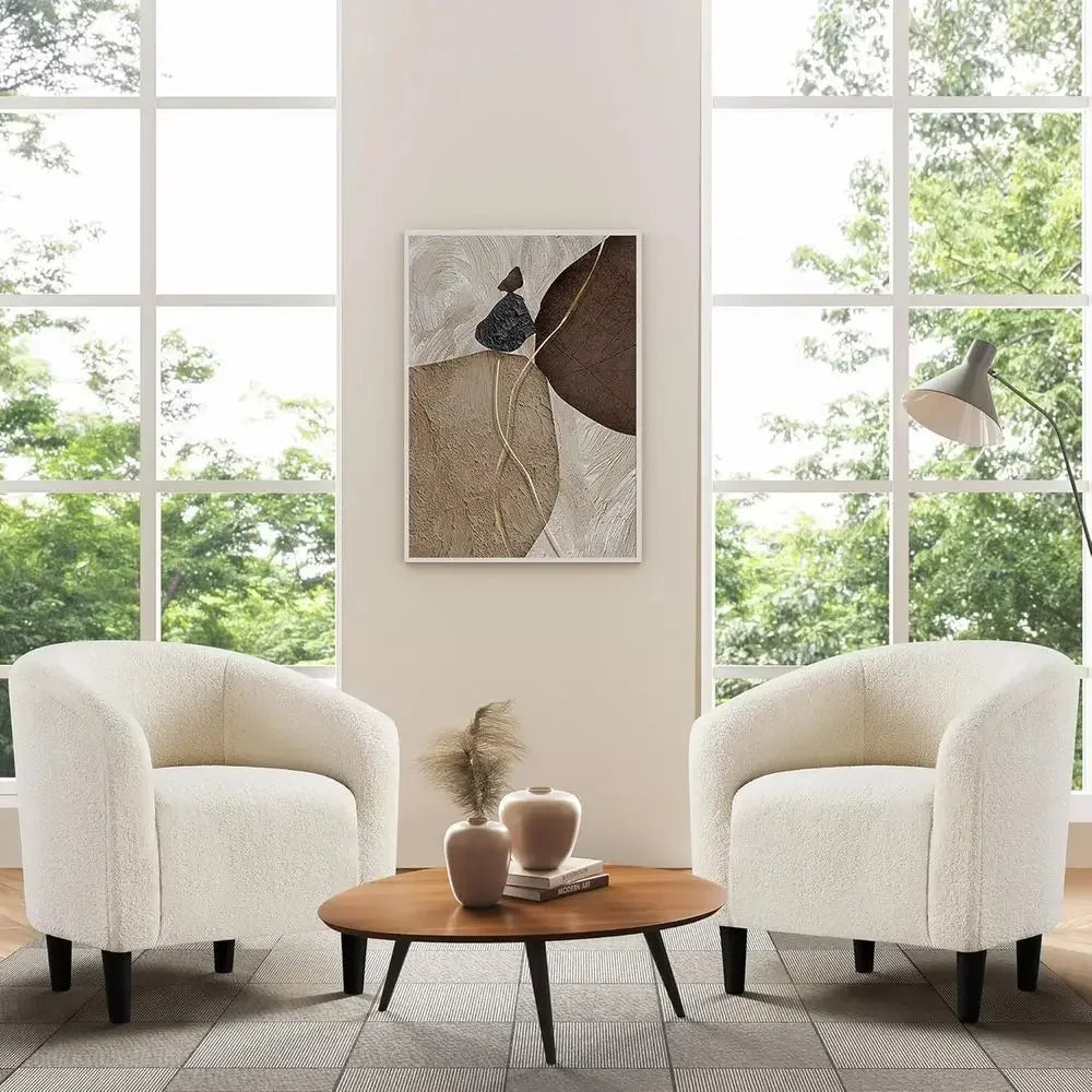 Elegant Upholstered Accent Chairs With Padded Armrests Set Of 2