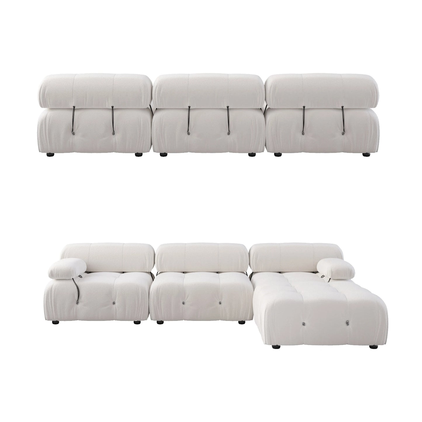 Sdorens Velvet L Shaped Sectional Sofa With Reversible Ottoman