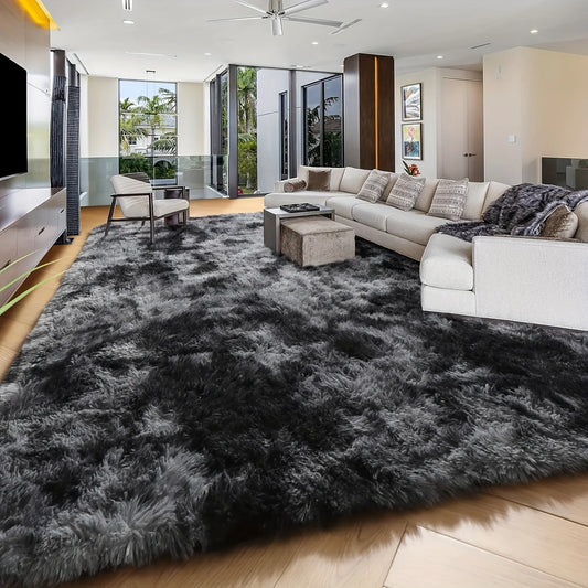 Luxurious Large Washable Shag Rug For Living Room TieDye Plush