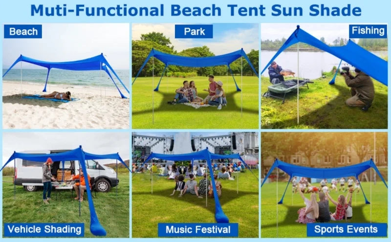 Family Beach Tent UV Protection Canopy for Outdoor Camping