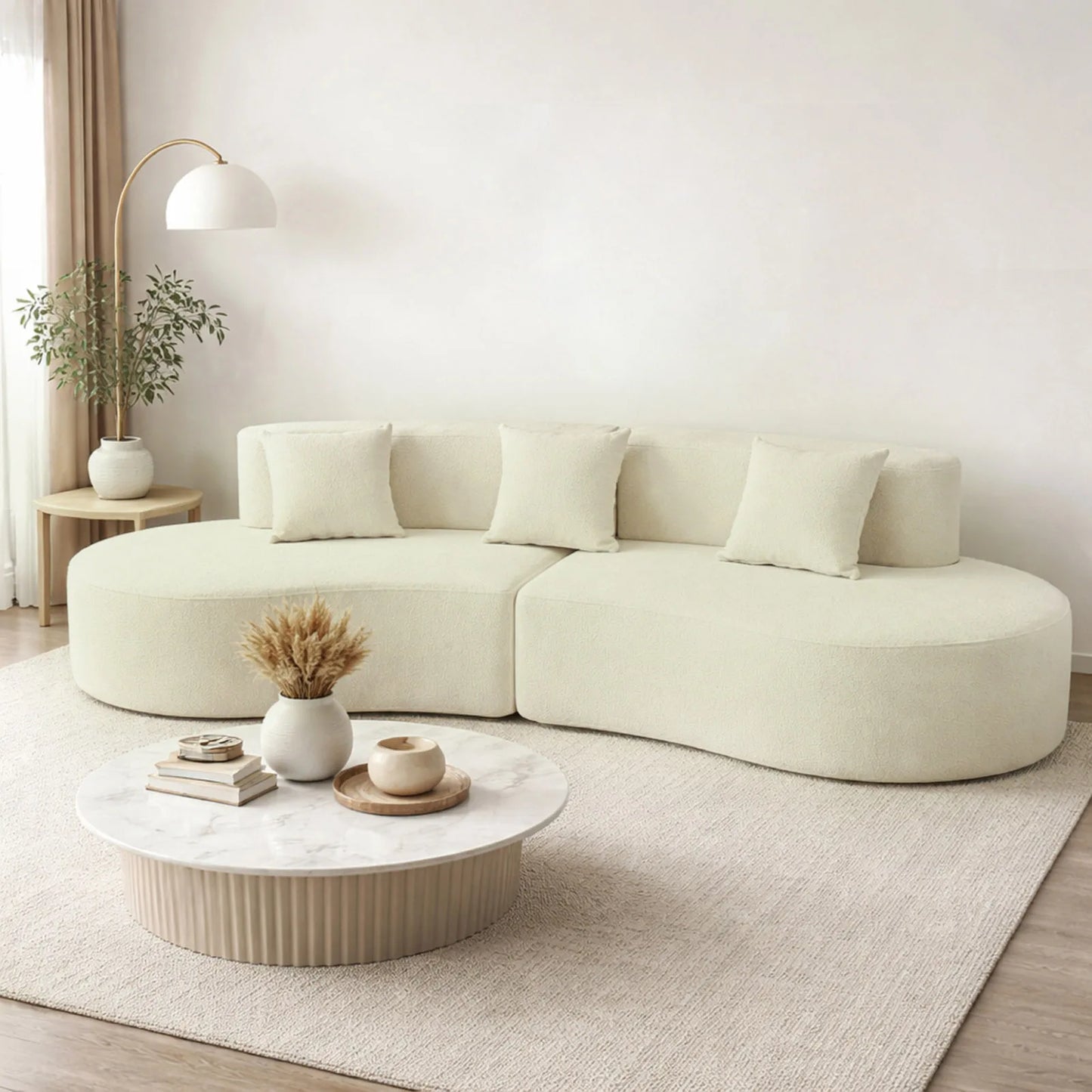 Curved Half Moon Modular Sectional Sofa Living Room