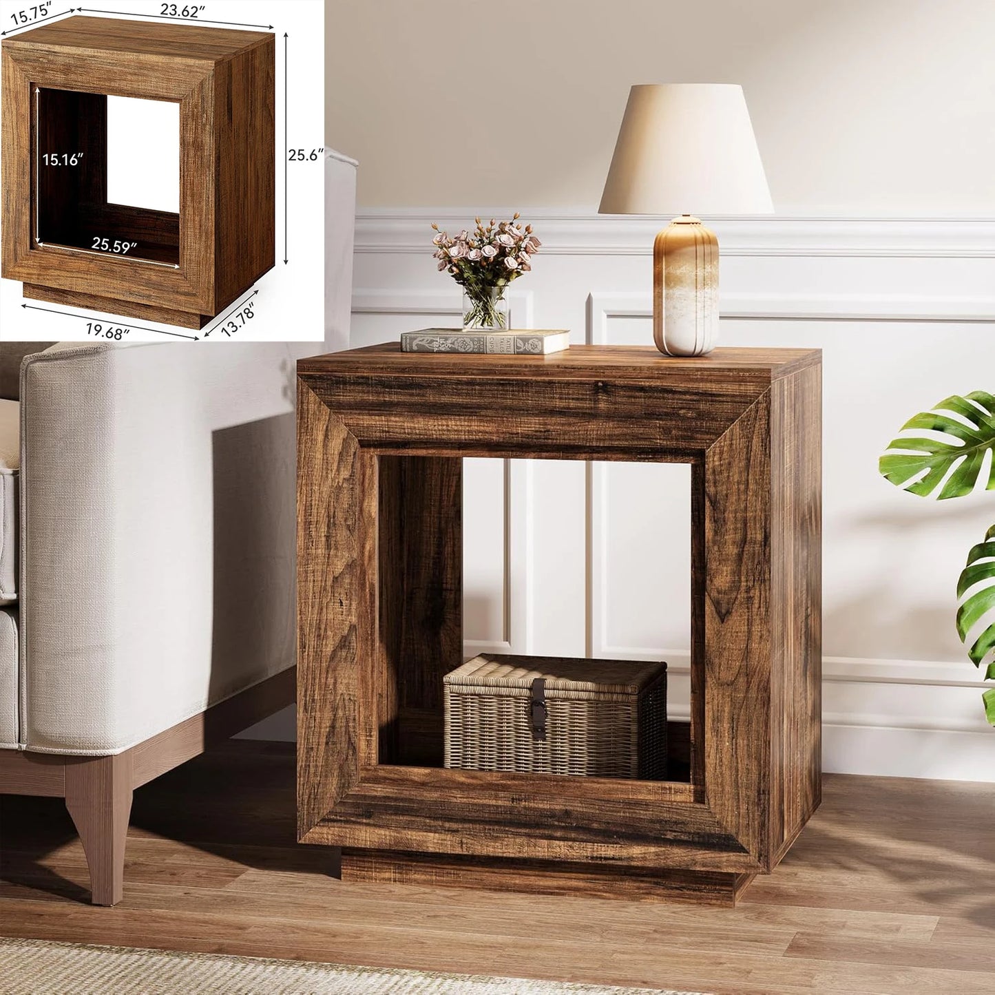 Little Tree Round C Shaped Wooden End Table For Living Room