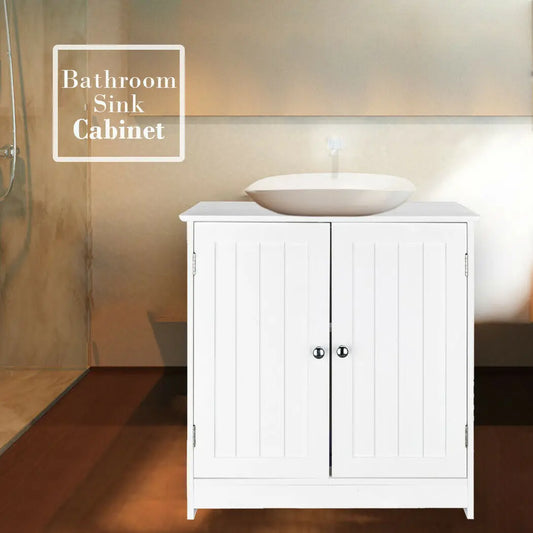 Bathroom Vanity Sink Cabinet Pedestal Under Sink Storage With Shelves