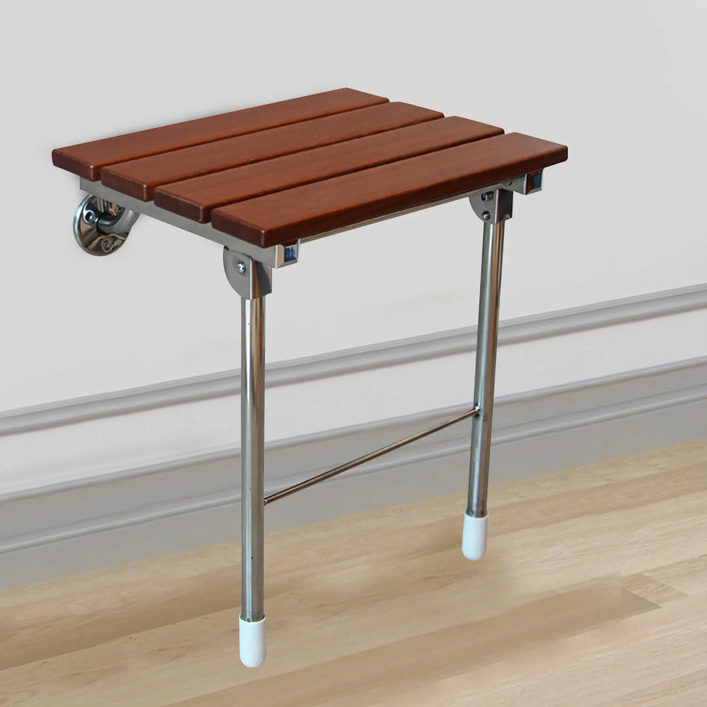 Folding Shower Seat Wall Mounted Solid Wood Fold Down Bench