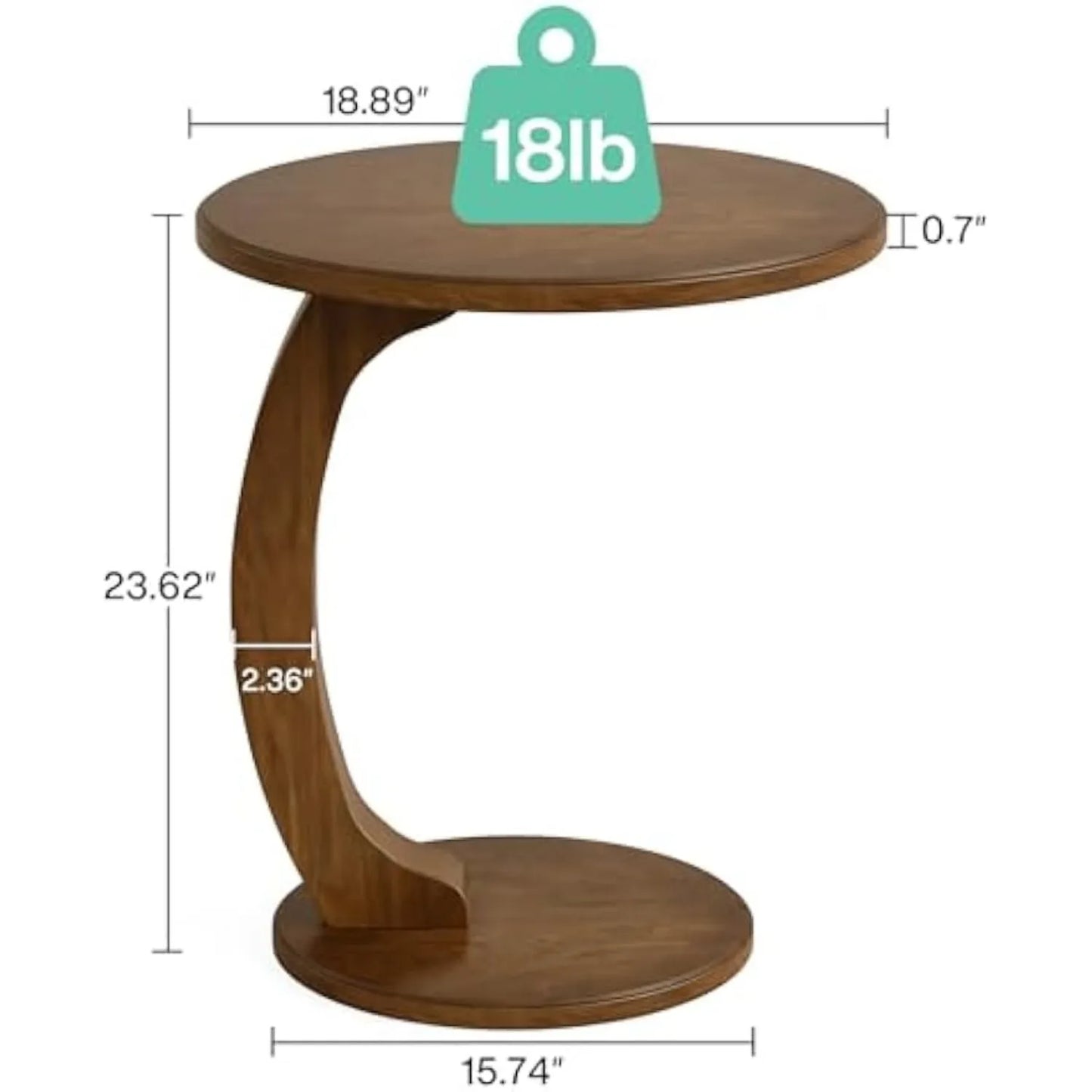 Little Tree Round C Shaped Wooden End Table For Living Room