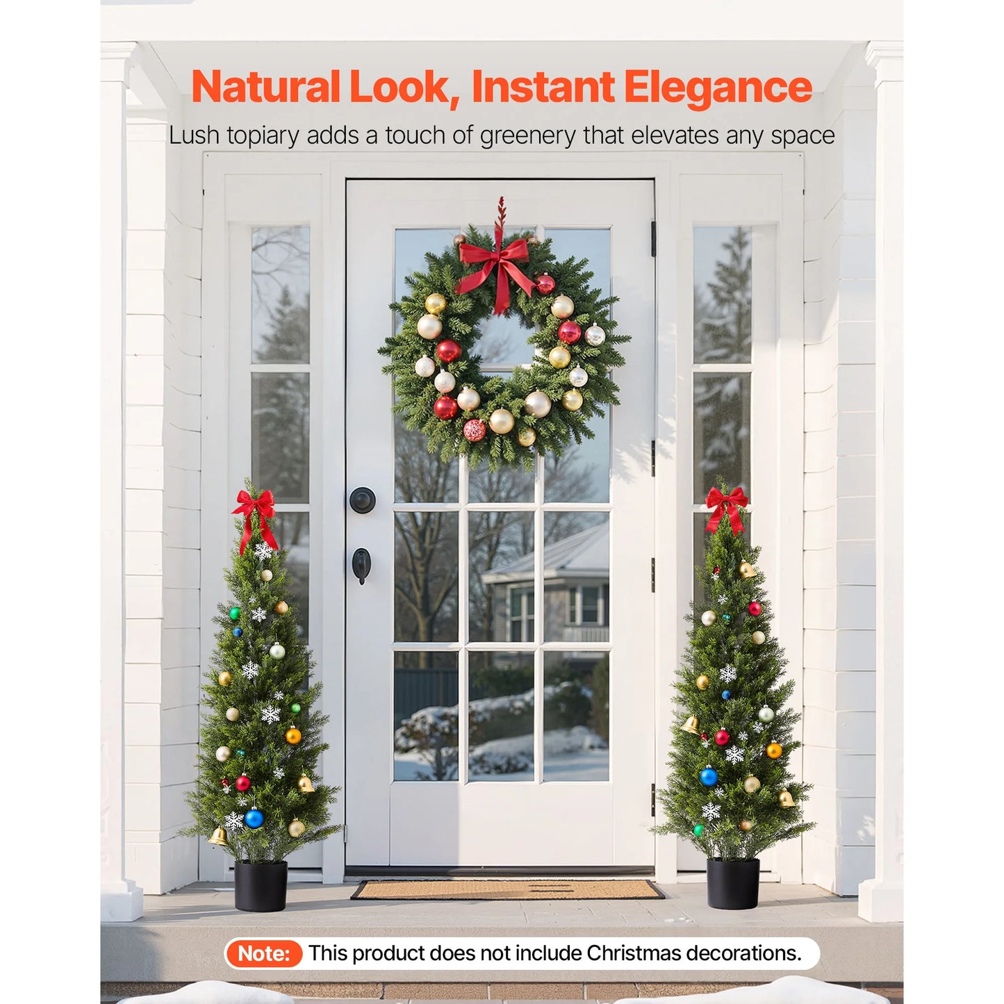 SucceBuy Artificial Topiary Cedar Trees Two Pack For Home Decor