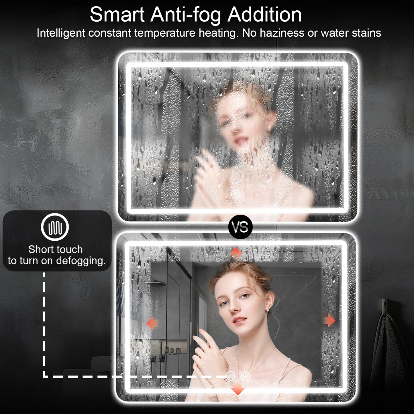 MYGIIVOVO LED Backlit Fogless Vanity Mirror With Demister