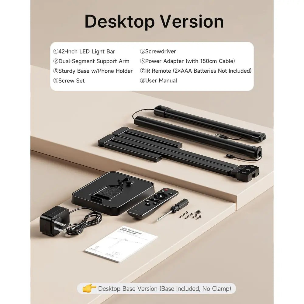 LED Desk Lamp With Four Segment Bar And Wireless Remote