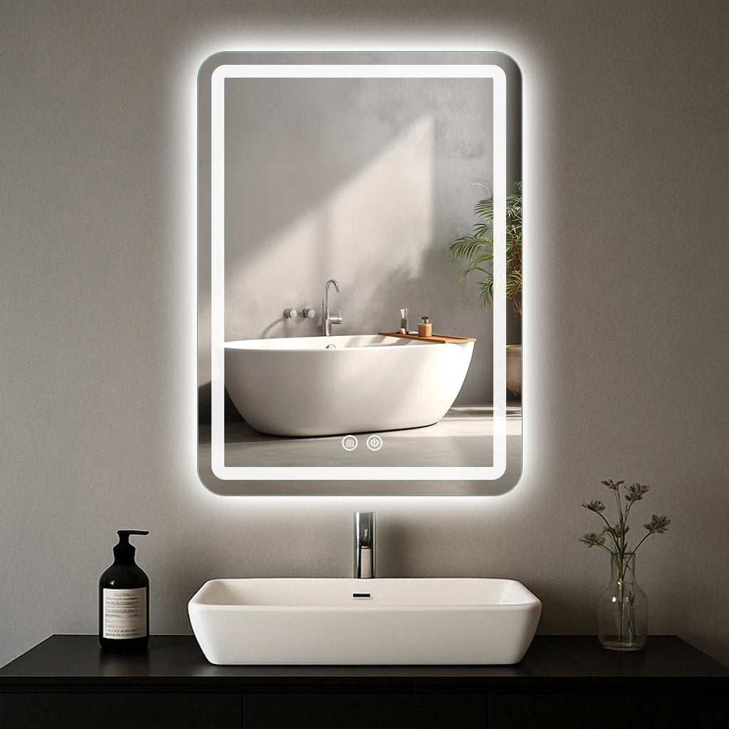 MYGIIVOVO Dimmable LED Backlit Fogless Bathroom Mirror Wall Mounted