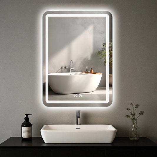 MYGIIVOVO Dimmable LED Backlit Fogless Bathroom Mirror Wall Mounted