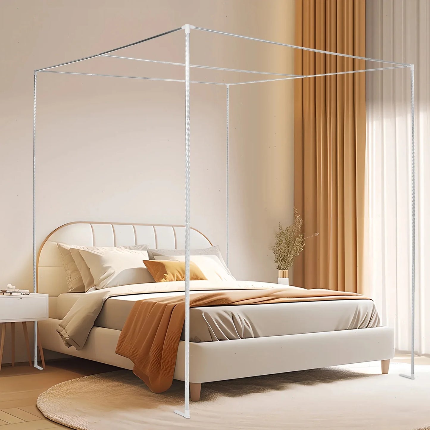 Bymaocar Stainless Steel Canopy Bed Frame With Tee Connectors