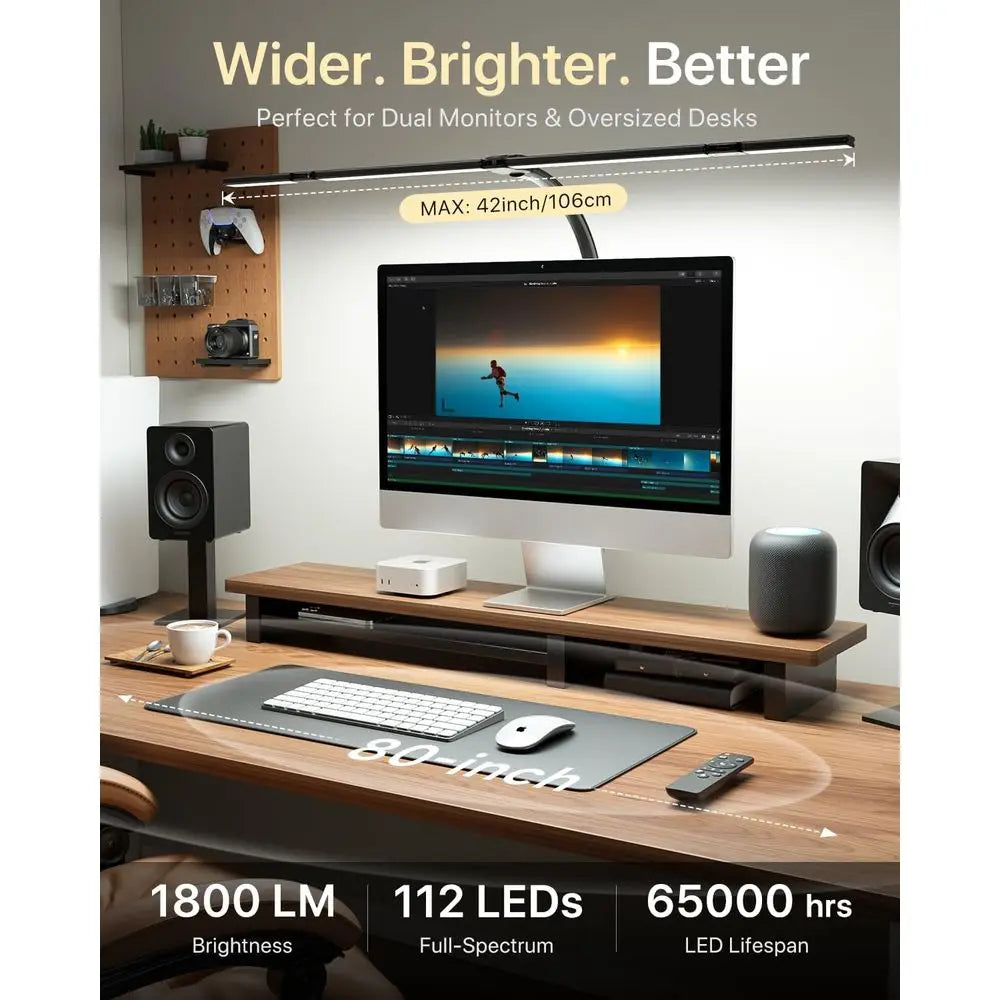 LED Desk Lamp With Four Segment Bar And Wireless Remote