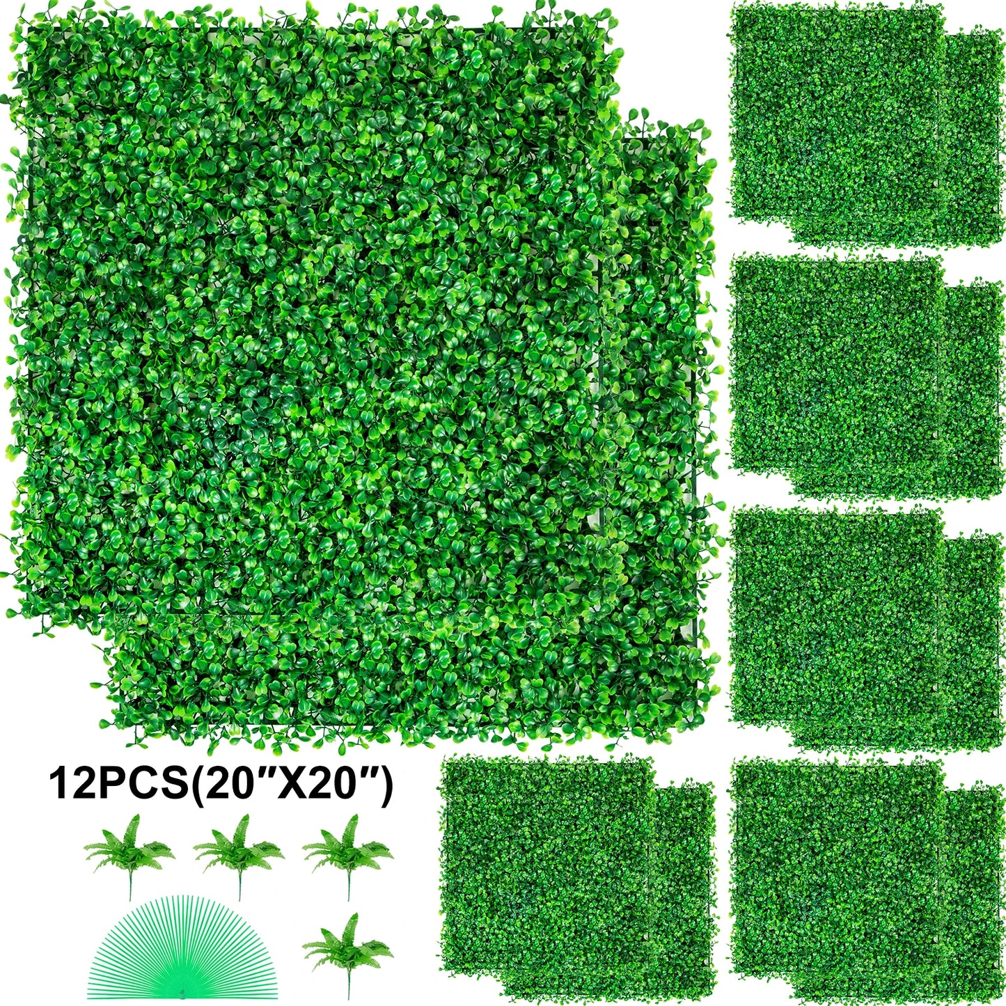 SucceBuy Boxwood Hedge Wall Panels Artificial Plant Decor