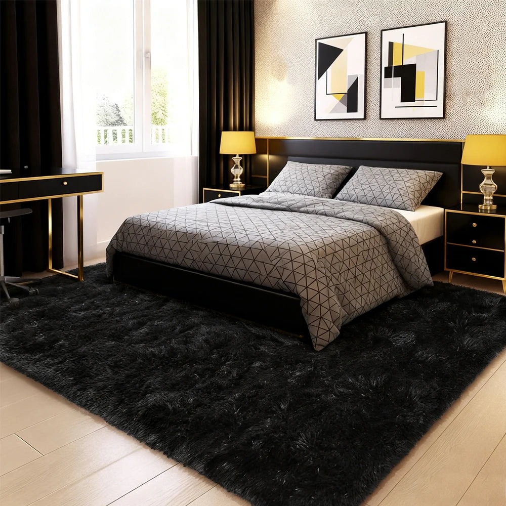 Fluffy Faux Sheepskin Area Rug Shaggy Plush For Living Room And Bedroom